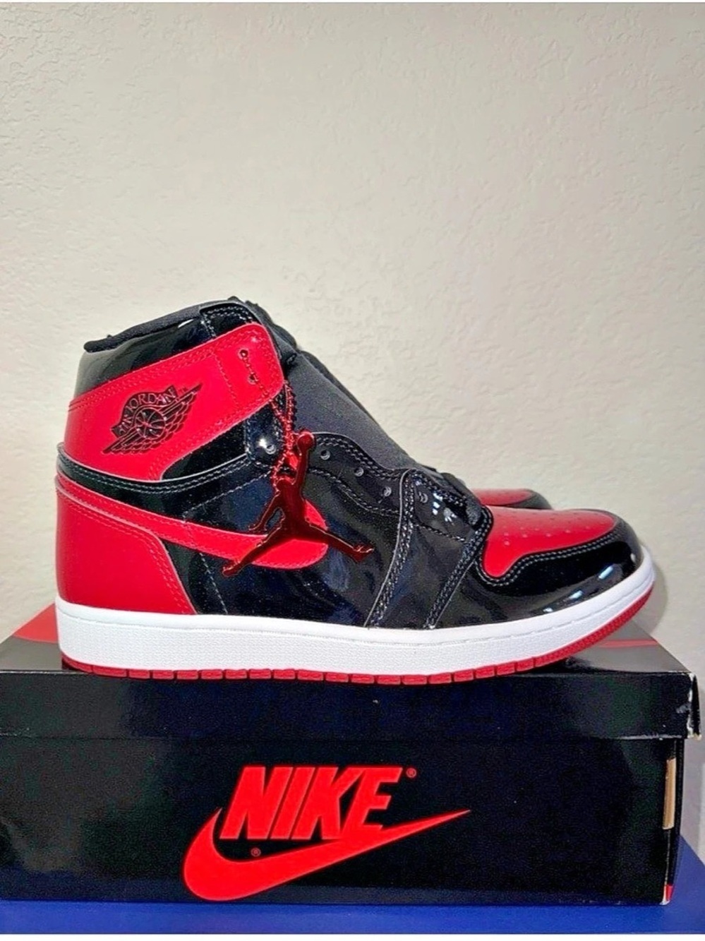 Nike Air Jordan 1 High-Top Sneakers in Black & Red Brand New